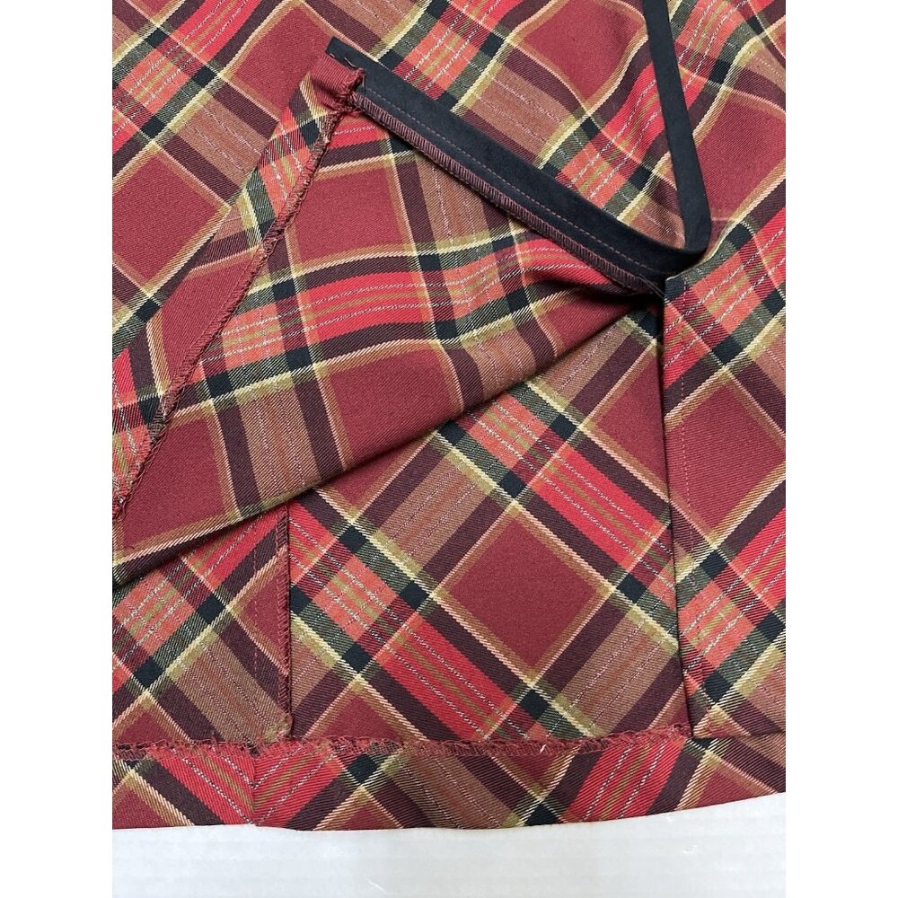 Vintage Y2K Requirements Skirt Women 6 Burgundy Plaid Maxi Preppy Dark Academia - Picture 5 of 11